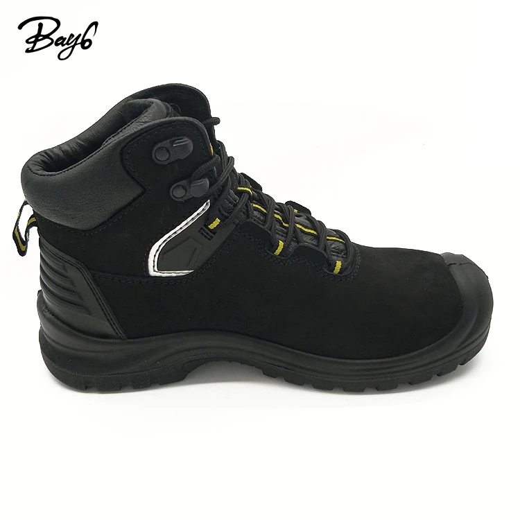 Split Black Top Nubuck High Heel Steel Toe Ventilate S3 Athletic Safety Shoes Work