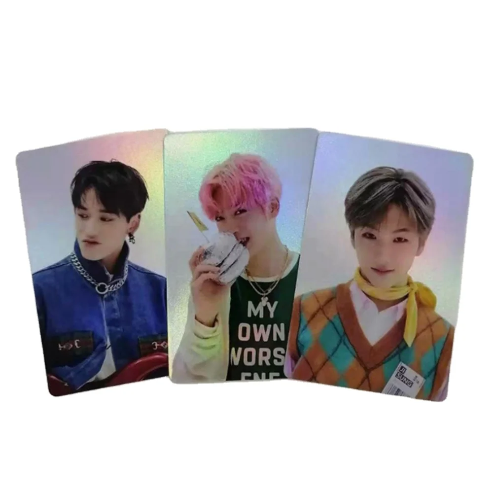 Wholesale custom printing small paper cards postcards korea idol  k-pop hologram cards kpop holographic photocard for colllectio