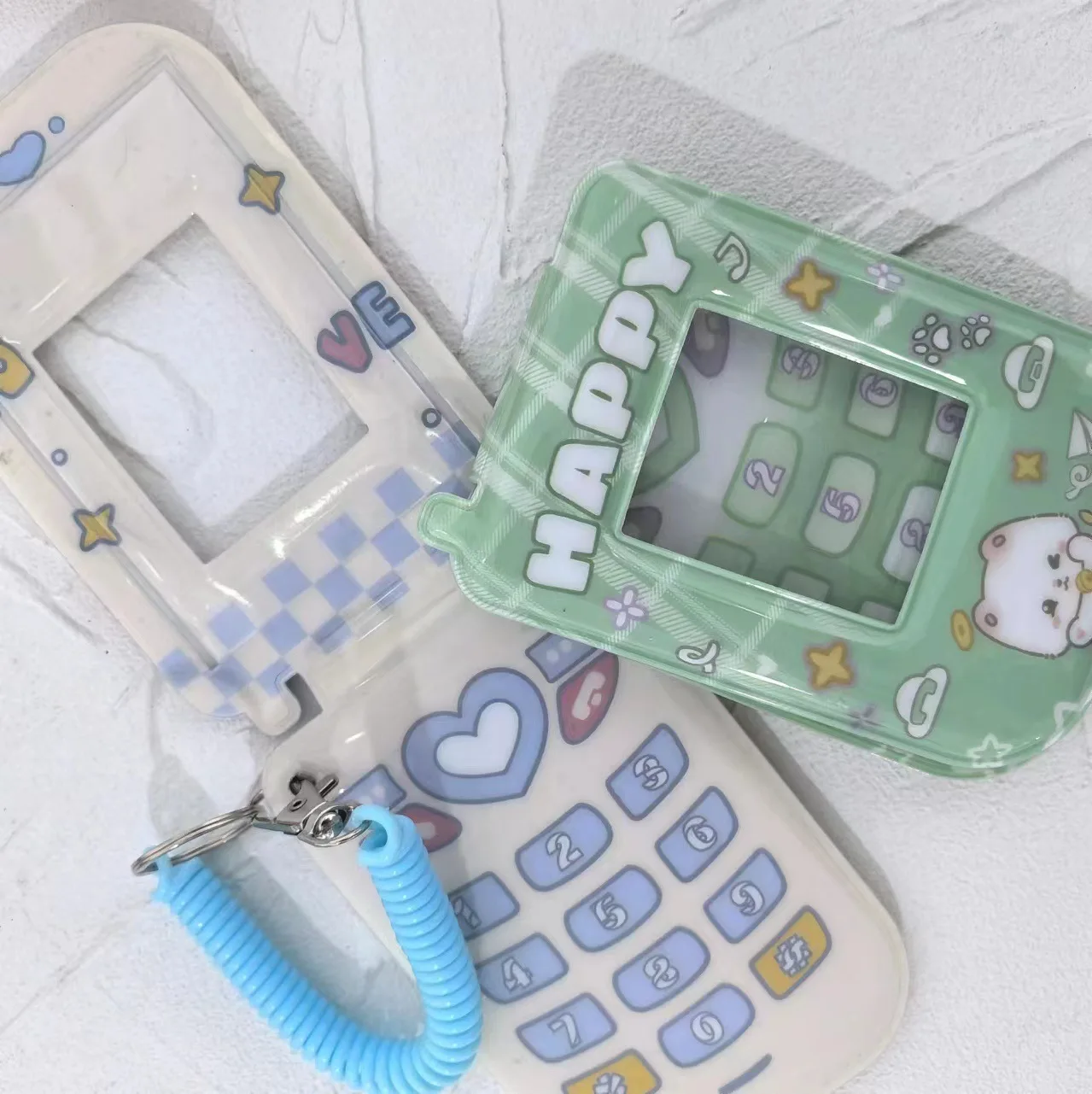 Kawaii Mobile Phone Shape 3 inch PVC Photocard holder Card Photo Holder Bag Pendant for Korean Kpop idol LOMO card holder