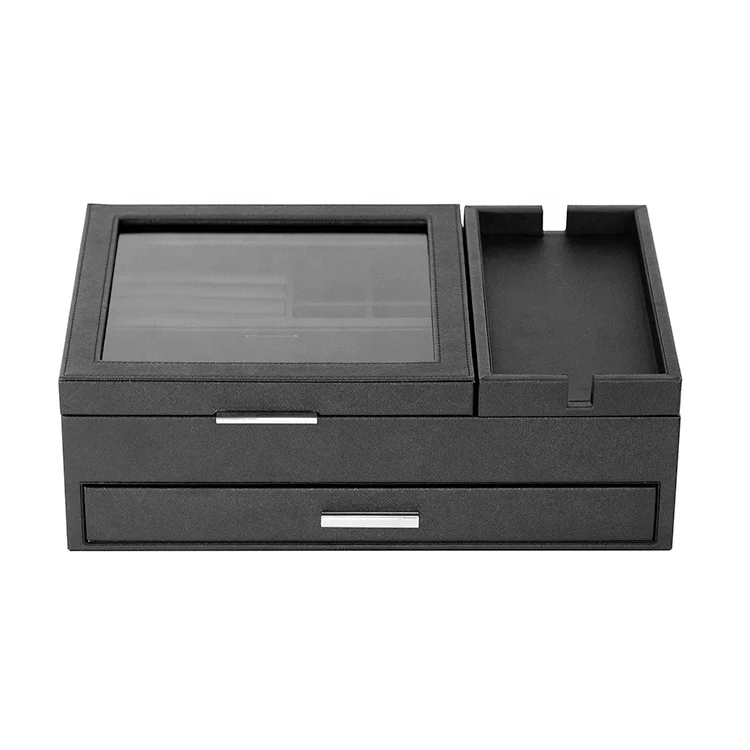 antique custom wholesale luxury leather man watch cufflink box personalised catchall tray for men accessories organizer