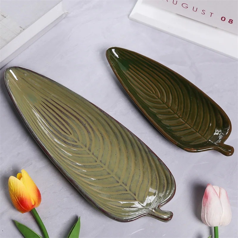 Lotus Leaf Shape Snack Seasoning Dish Sushi Sauce Flower-shaped Plate Ceramic Tableware