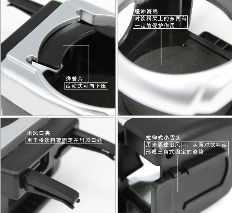 2019 factory hot sales 72 degrees rotating fold up bottle cup holder multi function car drink holder