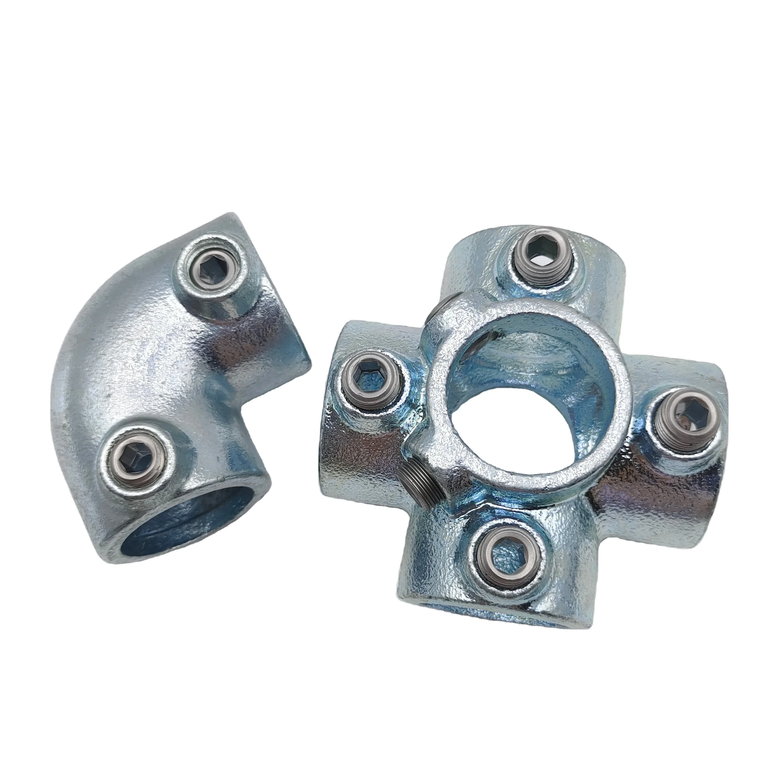125 2 Way 90° Elbow Key Clamp Handrail fittings for fast construction of hand-railing safety guardrails