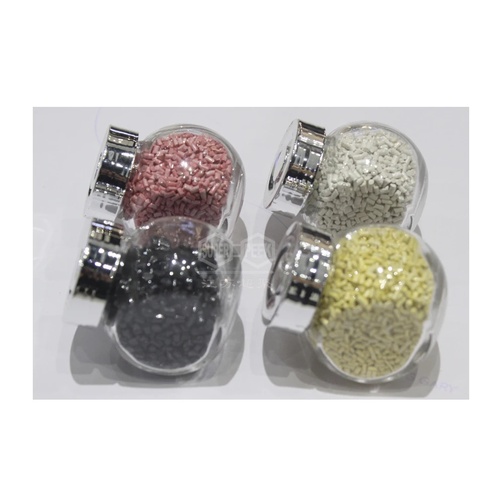 Красно-белые желтые натуральные гранулы peek