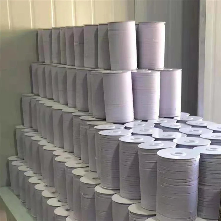 Weaving 12Mm16Cord High Elastic Braid Flat Elastic Band Sewing Black White Flat Elastic Cord Band