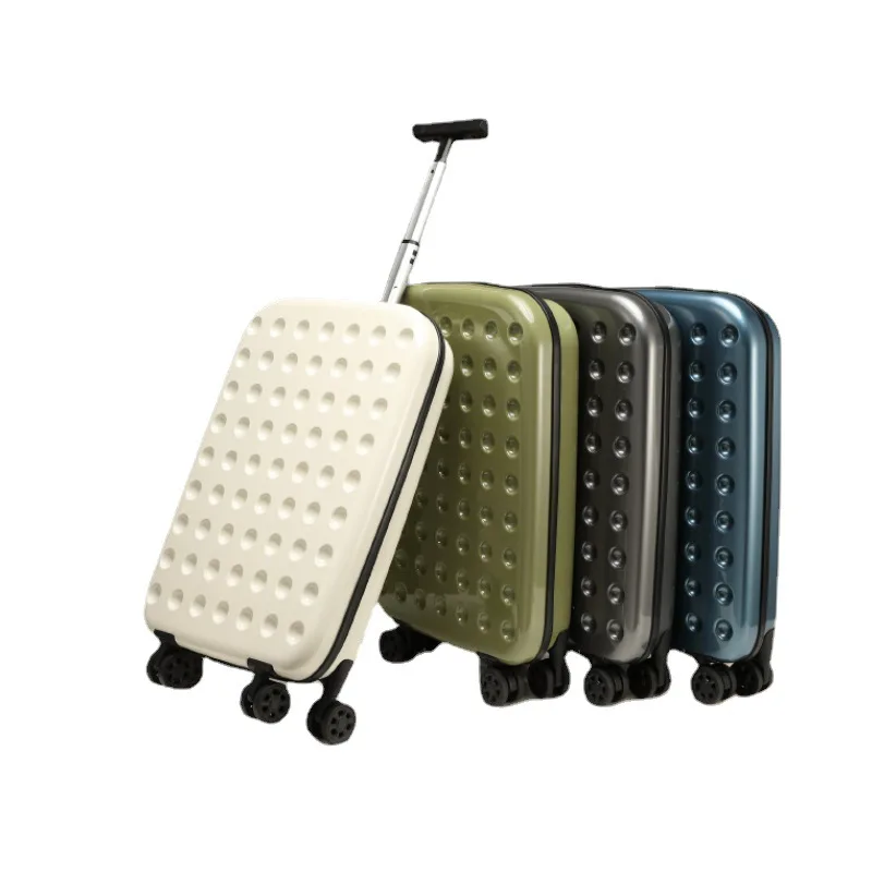 luxury latest designed silent wheel trolley business travel luggage set multi-functional following suitcase