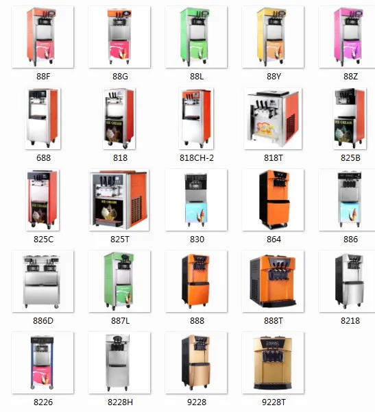 Three Flavor Soft Ice Cream Maker /Spaghetti Ice Cream Machine
