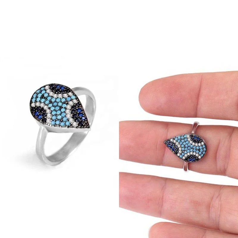 
HYH high quality Turkey turquoise 925 silver ring 