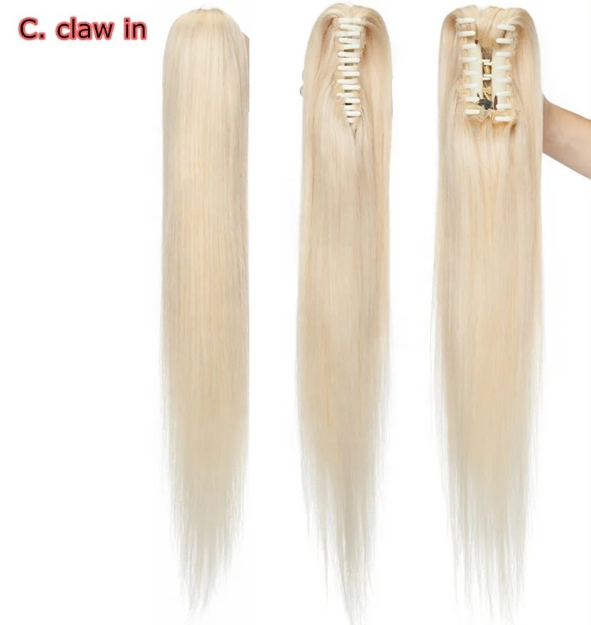 Русская блондинка заколка для волос наращивание конского хвоста