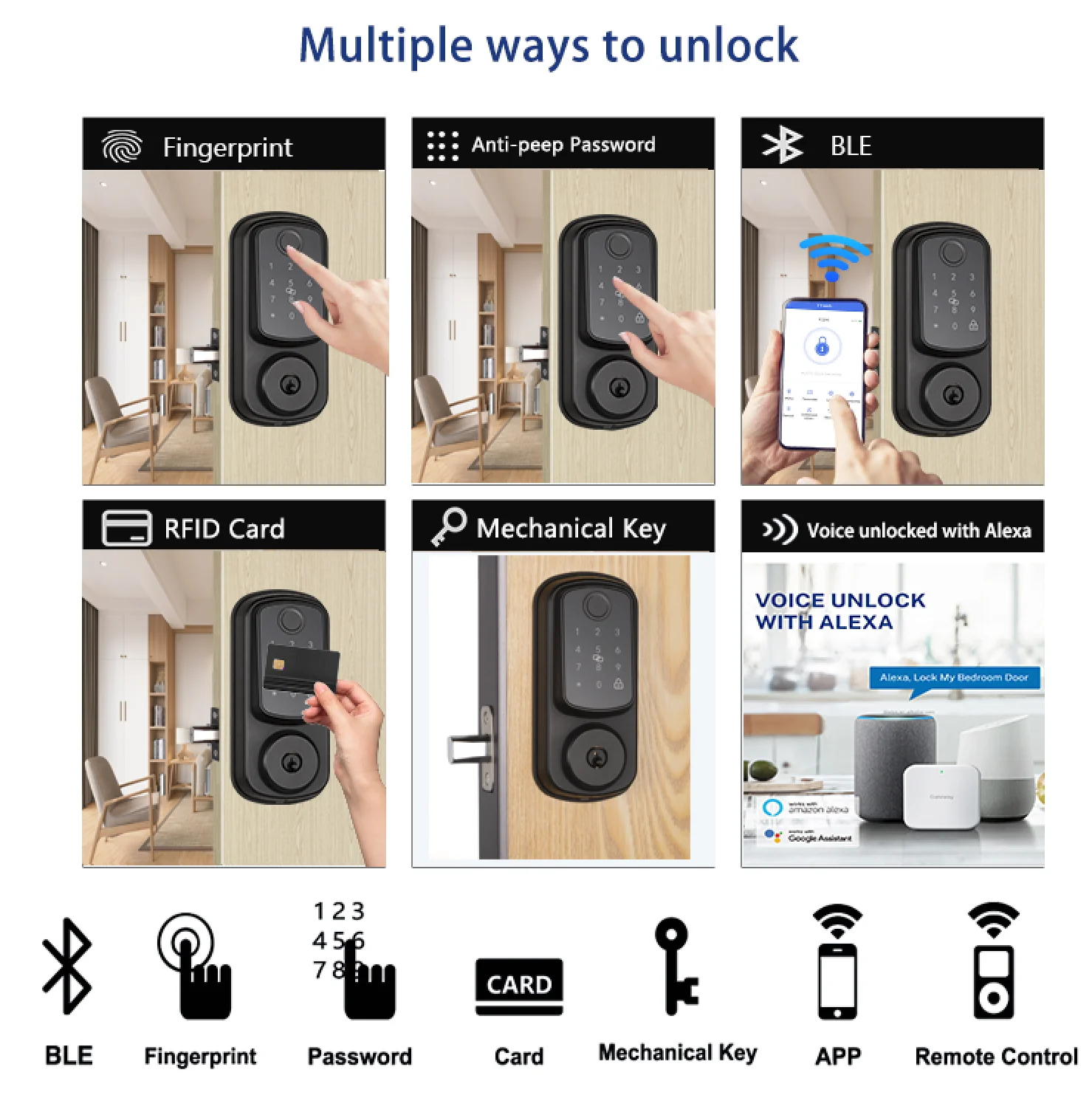 Smart deadbolt locks fingerprint lock deadbolt lock electronic for home residential