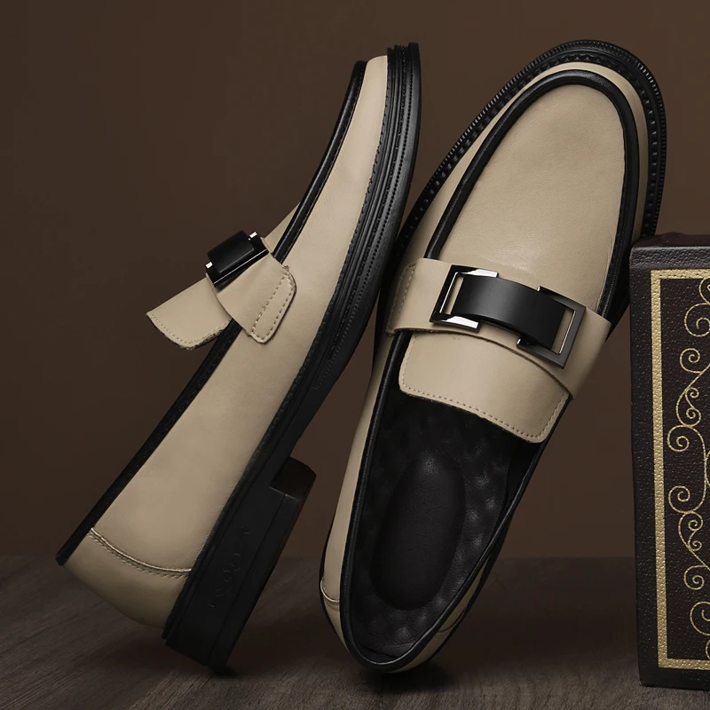 2362 good quality casual real leather open shoes for men