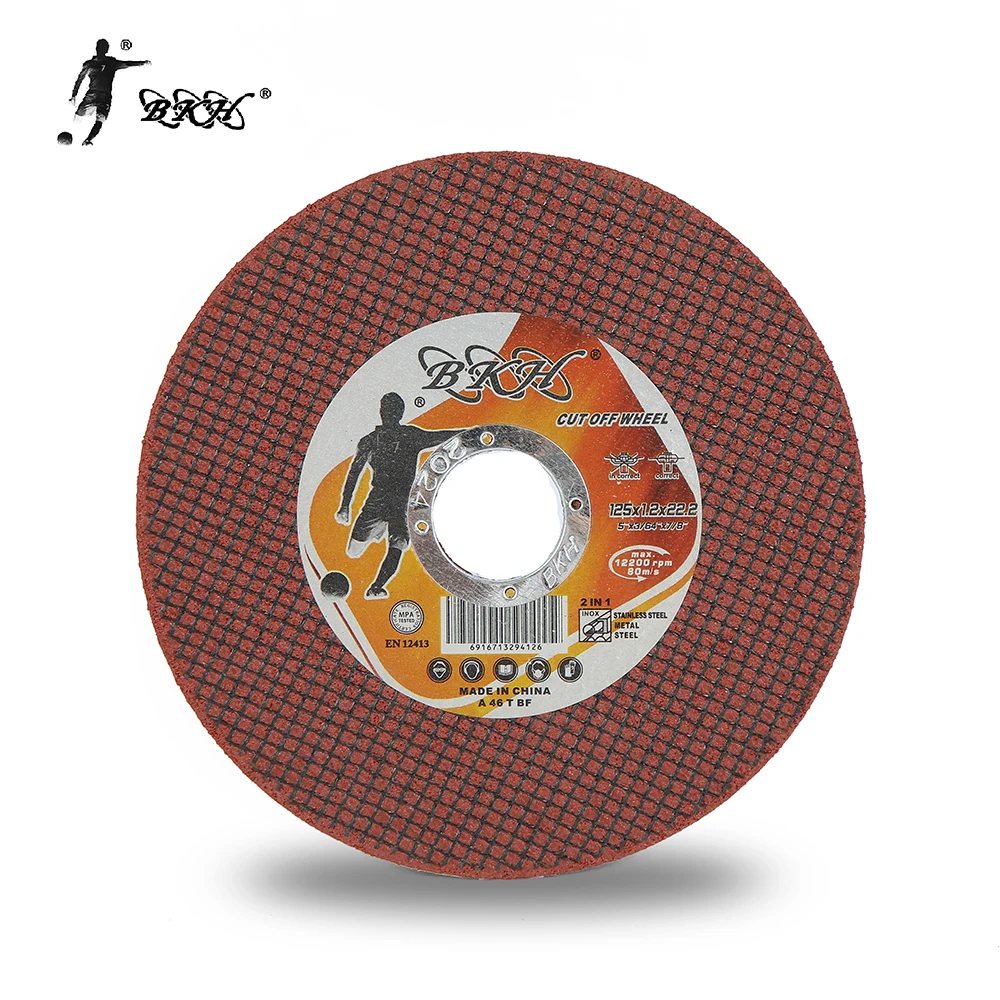 BKH Manufacturer Wholesale Abrasive 125*1.2*22.2 mm 2 Nets 5 Inch Cutting Wheels for Stainless Steel Metal