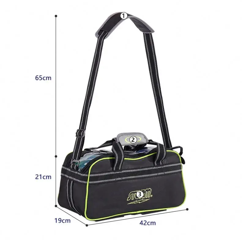 In Stock OEM Customizable  Polyester 2 Ball bag  bowling bag