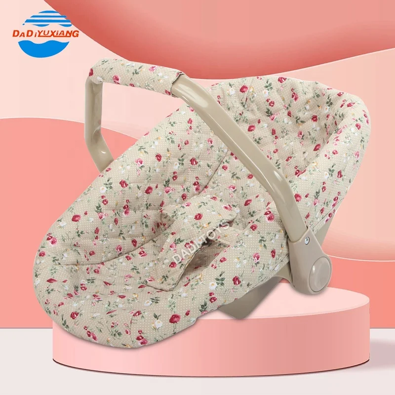 Fashion Doll Basket Clothes Doll House Furniture, 18' Baby Carrier For Girls Plastic Doll Car Seat