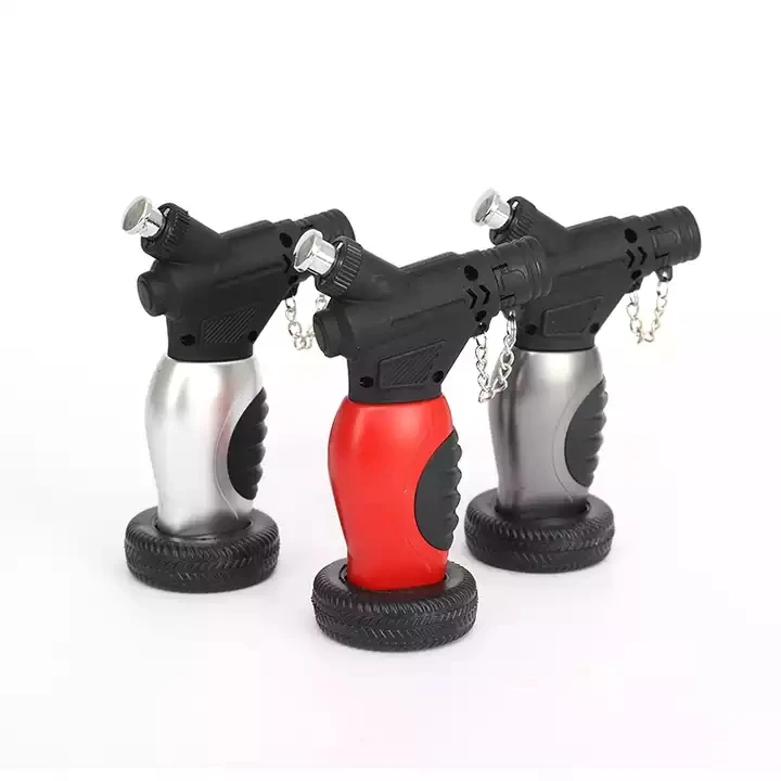 Зажигалка в форме пистолета с одним пламенем зажигалка защитой от ветра пластиковая для сигарет многоразовая