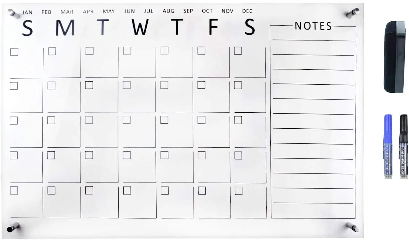 erasable writing magnetic memo message dry erase note clear acrylic sign boards