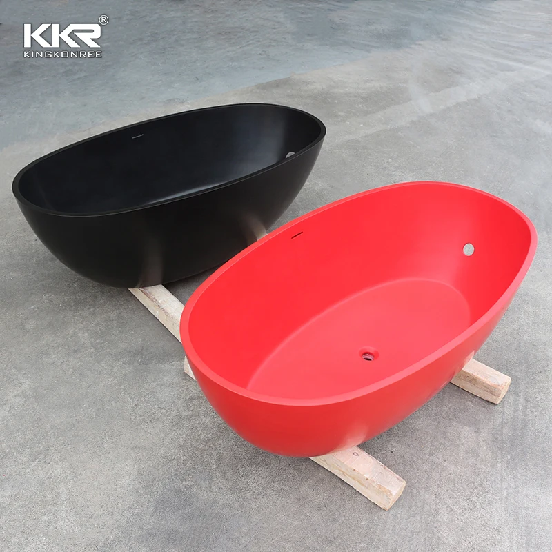 10 yrs after sales service Oval shaped modern design standalone solid surface bathtub acrylic resin stone freestanding bath tub