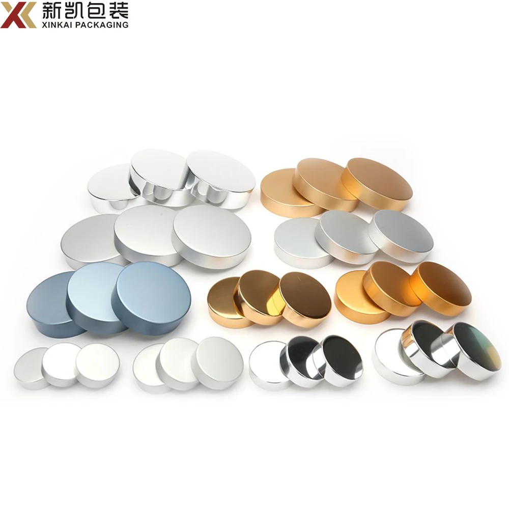 Wholesale 38-400 45-400 53-400 63-400 70-400 89-400 Gold Silver Rose Gold Aluminum Metal Screw Lids Cosmetic Jar Cap Lids