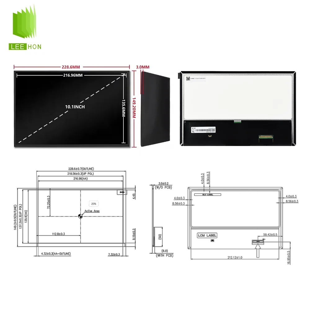 BOE Original 10.1 Inch LVDS 40 pins Patient Monitor Panel EV101WXM-N10 1280x800 LCD Screen 10.1 Inch TFT LCD Module