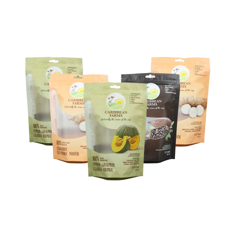 Recyclable Flat Zipper Resealable Seeds Packaging Bags Vegetable Plastic Bags With Clear Window
