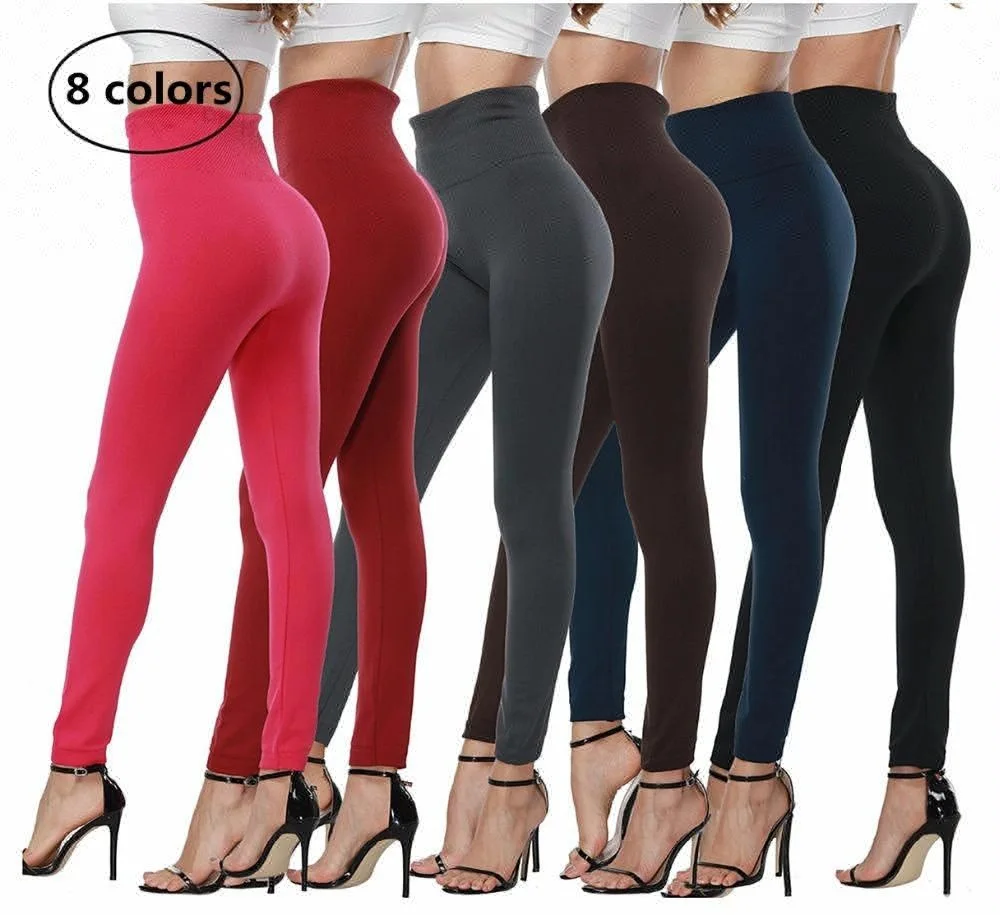 
High Waist Seamless Yoga Pants Wholesale Custom Printed Women Winter Warm Sports Fitness Tights Leggings 