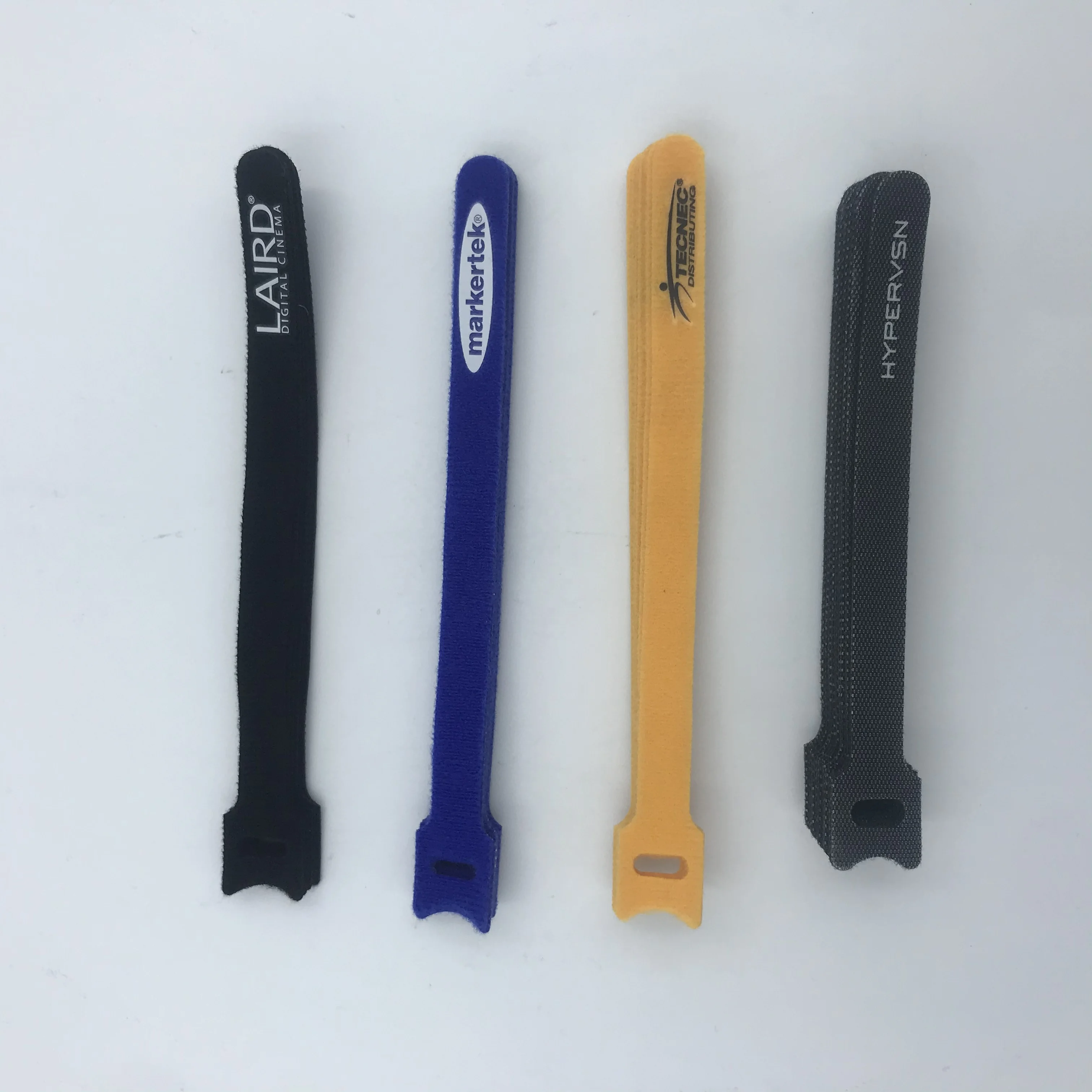 Многоразовые Красочные двусторонние ремни для переноски, нейлоновые ремни с петлей, держатель для кабельных стяжек с пользовательским логотипом, легкая упаковка, Кабельная Стяжка с петлей