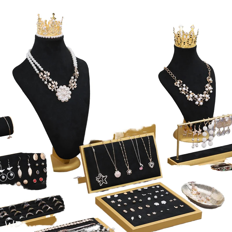 Special Black Flannelette Necklace Display Rack Shop Model Jewelry Display Props Necklace Display Stand