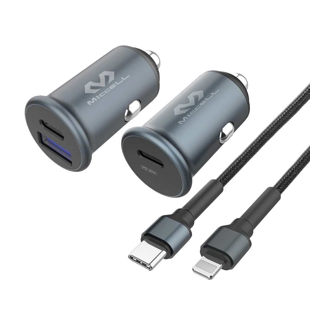  MICCELL 38W car chargers with cable wholesale mobile charge portable mini fast phone usb c PD adapter charger for