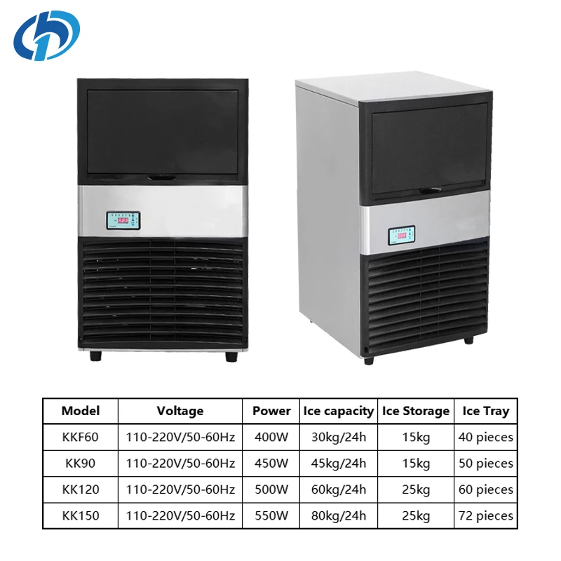 Ice Making Machine 60kg Automatic Countertop Ice Cube Block Machine Ice Maker Machine For Home Commercial Business Prices