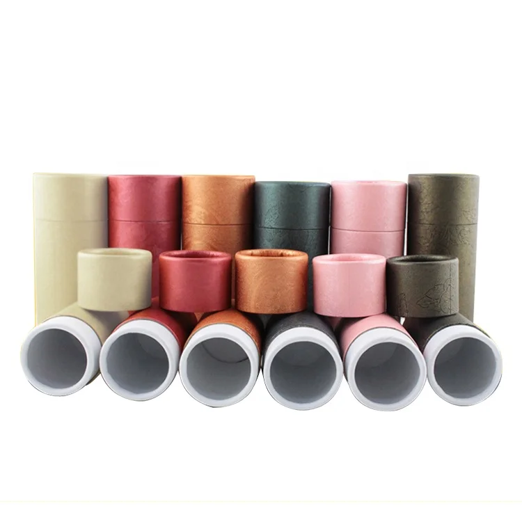 Recyclable Paper Tube Cardboard Cylinder Round Bottle Box with Lid Cosmetics Standard Carton Packaging Kraft Paper