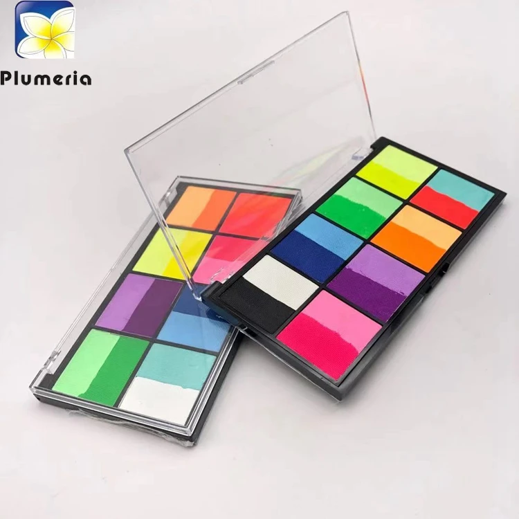 Краска для тела, водная активация, УФ-макияж, палитра, Хэллоуин, неоновая косметика, профессиональная краска для лица