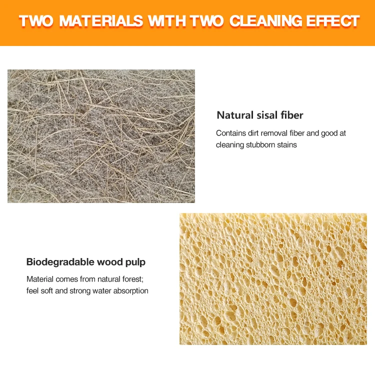 Topeco Hot Selling 2022 Home Natural Coconut Plant Based Scrub Sponge Palm Fiber Cellulose Sponge Conjac Coconut Sponge