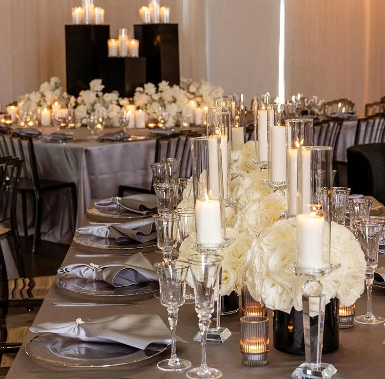 Bulk Price Cheap Glass Candelabra Candlestick Holder Stick Tealight Crystal Candle Holder Tube