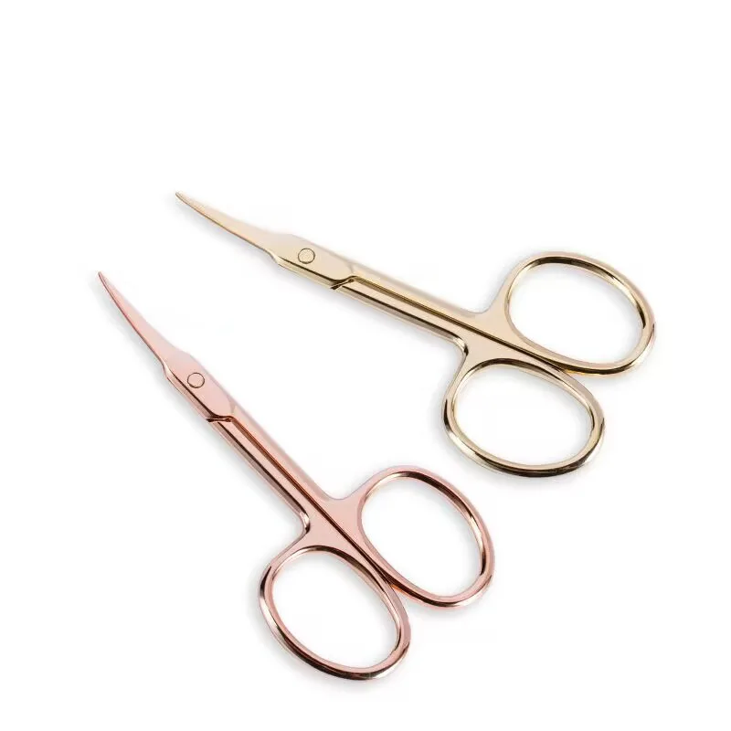 Stainless Steel Gold Color Nail Cuticle Eyebrow Eyelash Nose Hair Scissor professional hairdressing scissors