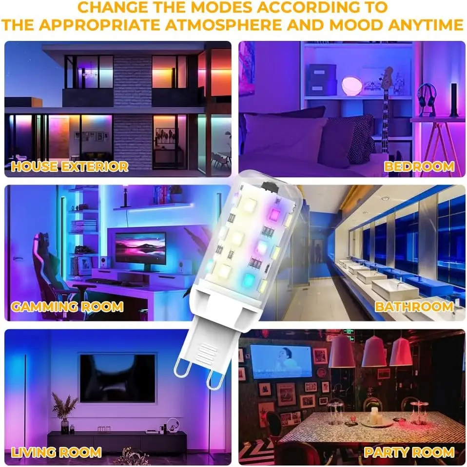 Remoto Control RGB G9 LED lamp 2W Equivalent to 25W Halogen Bulb Flickering Free RGB G9 Led Light Bulb