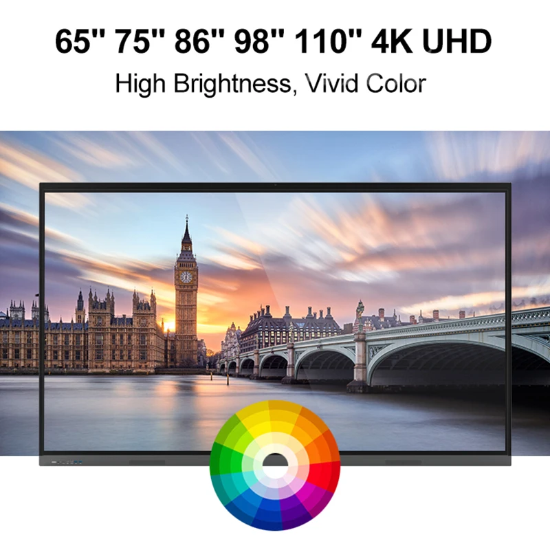 75 Inch Dled Display 4K Video Wall Screen Support Network Sharing 8 Array Microphones All In One Conference Machine