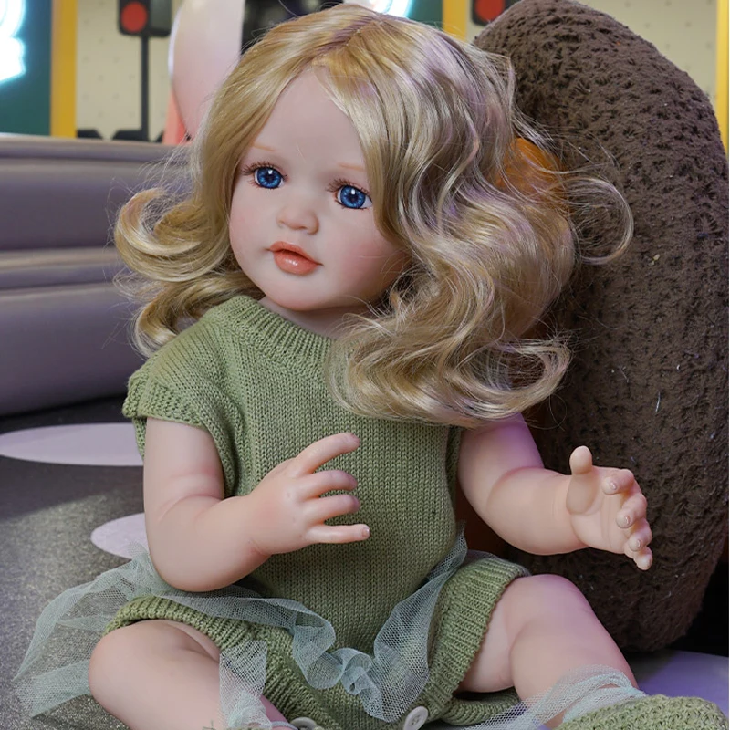 24Inch Plastic Big Size Cloth Body Real Looking Baby Toddler Doll Suesue Reborn Dolls Silicone Newborn Baby without music