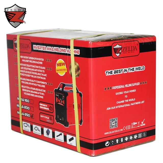 ZELDA ARC Welding Machine Patented Hot Sale Portable 250A Carton Packing DC MOTOR Provided Red INVERTER Function IGBT 230V 50 Hz