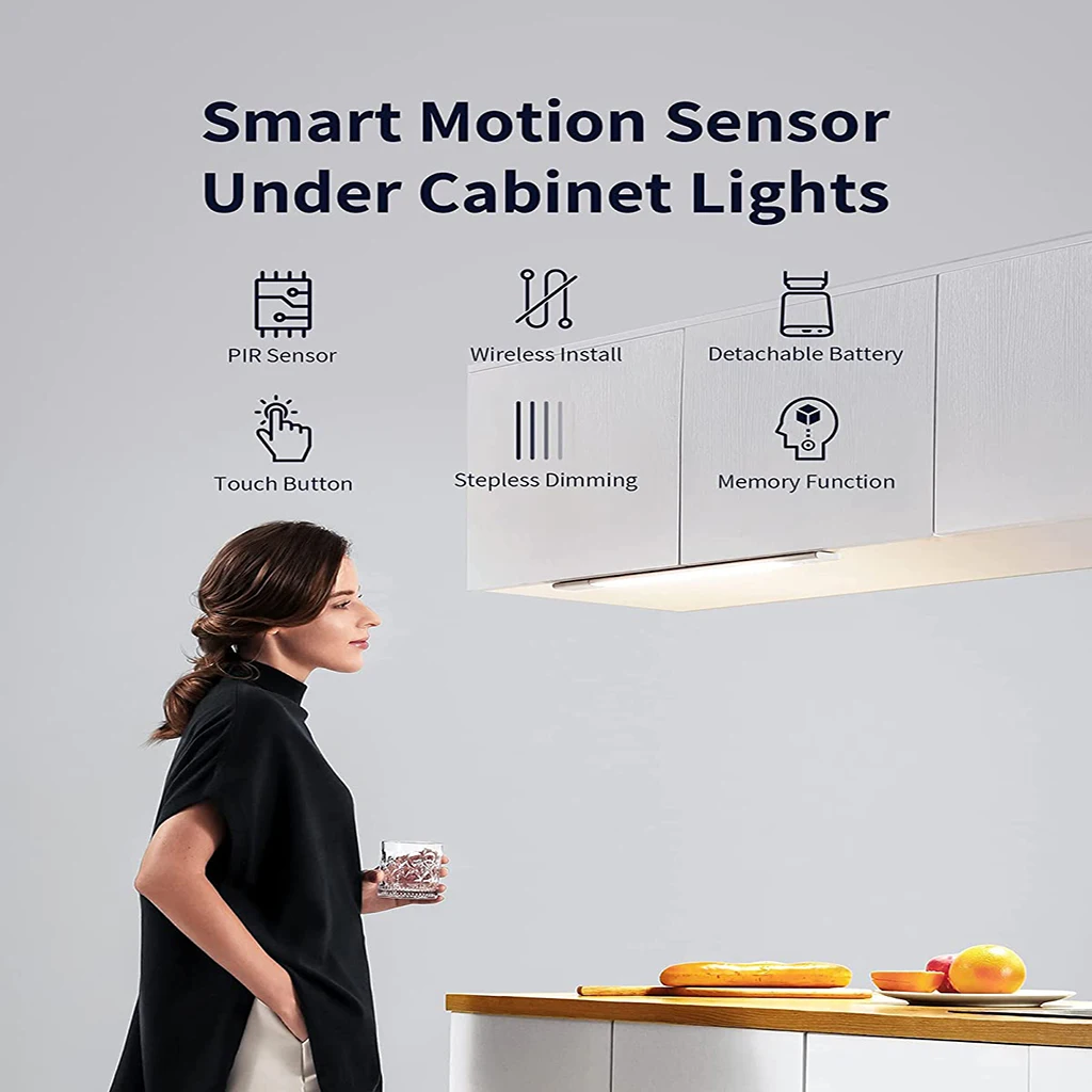 Rechargeable Detachable Battery 48LED Motion Sensor Cabinet Light for Kitchen, Wardrobe, Cupboard