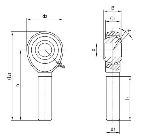 Mechanical JXM Series Male Threaded Chromoly Steel Rod End Bearing JMX16T