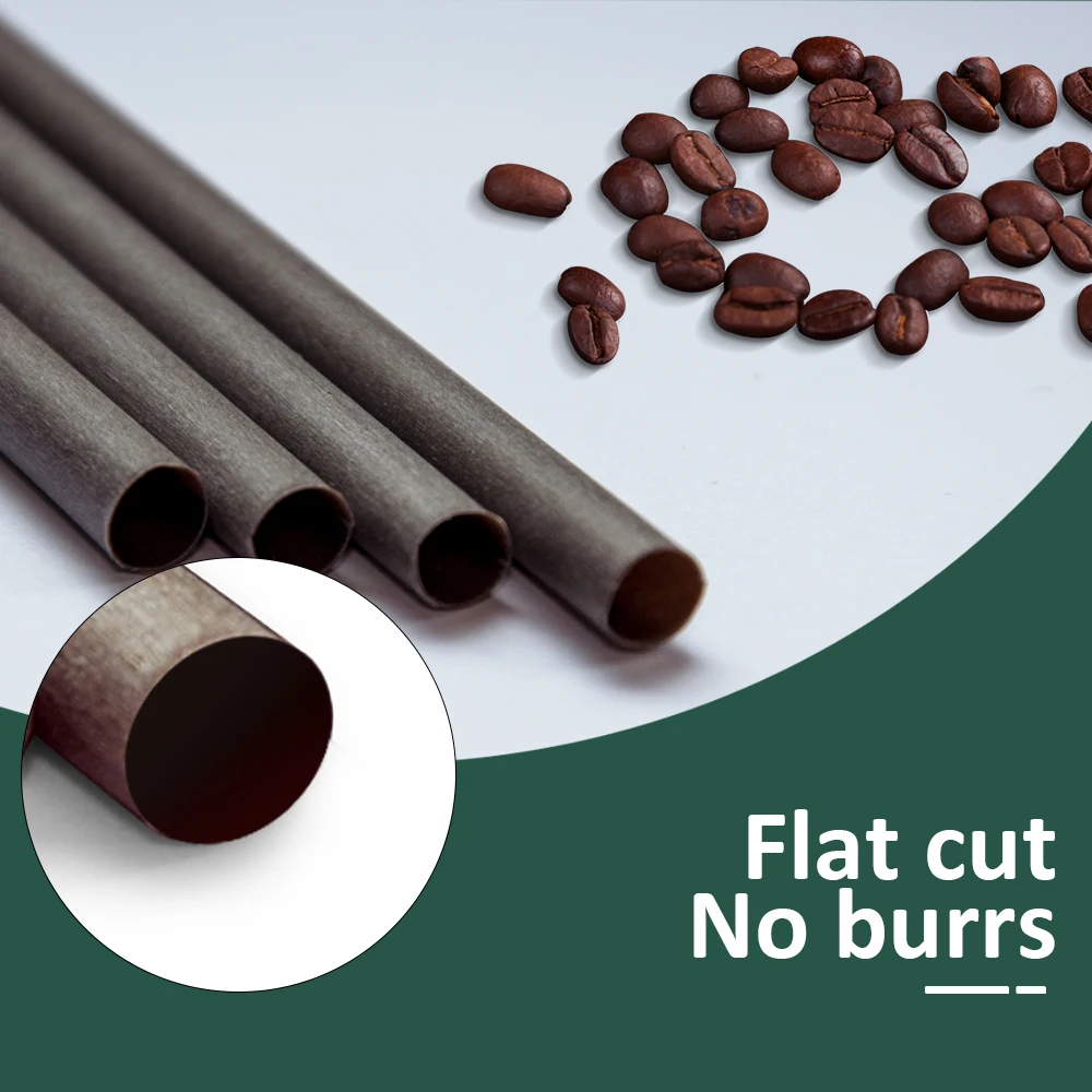 Brown Black Coffee Grounds Straws Compostable Disposable Drinking Straws 12mm Dia 23CM Length Eco Friendly Biodegradable Straws