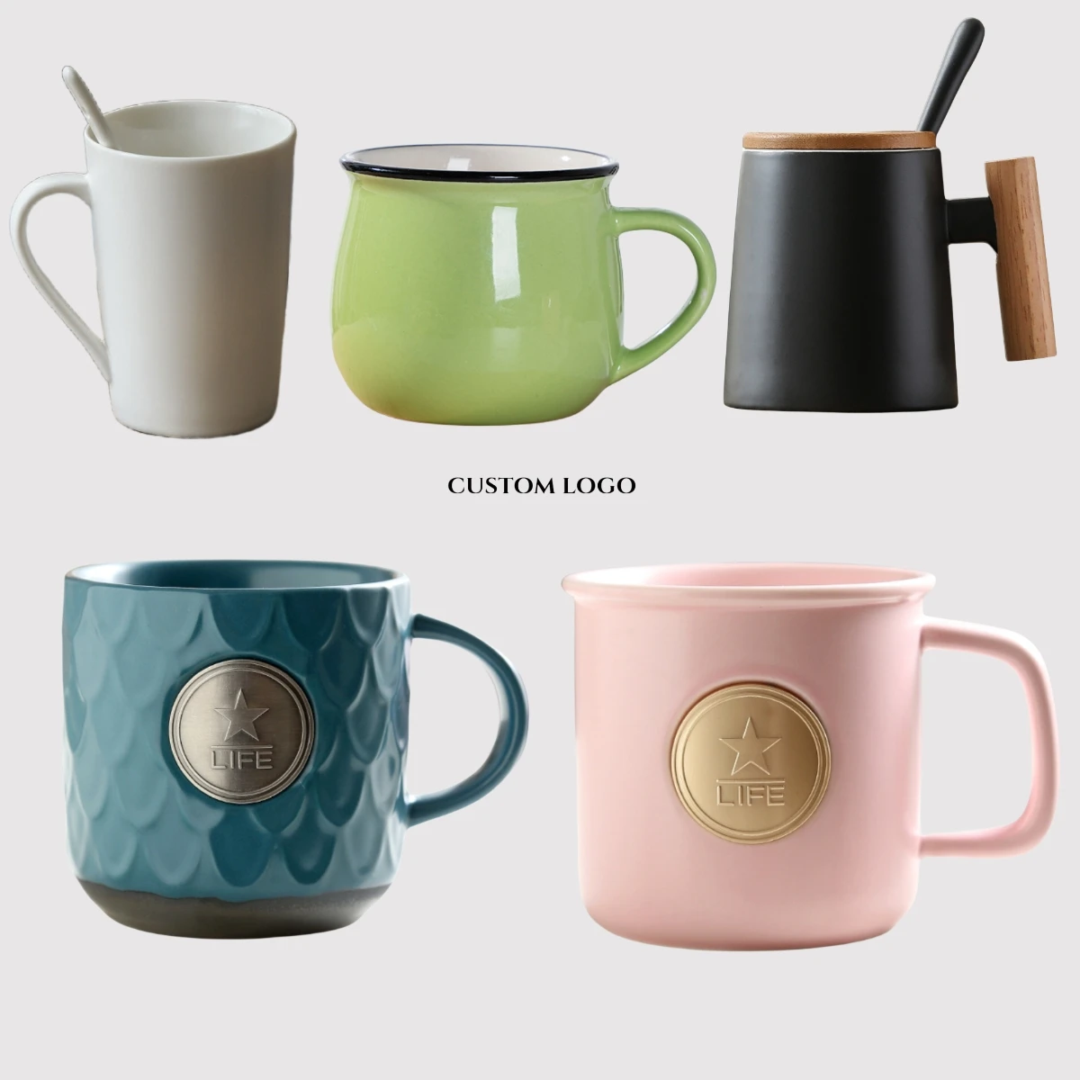 Custom Logo Printed Porcelain White Sublimation blank Tea Coffee Ceramic Cup Coffee Mugs With Lid