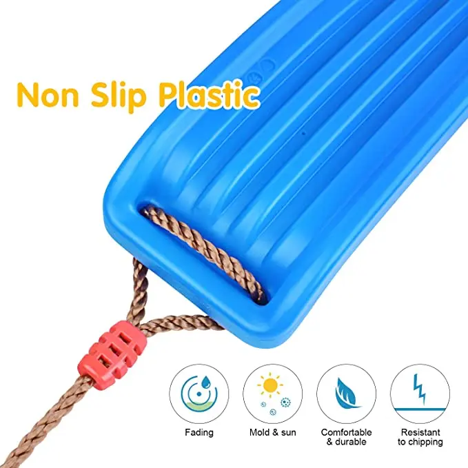 Durable lightweight plastic swing set - non-slip tree swing seat for children swing set in playground