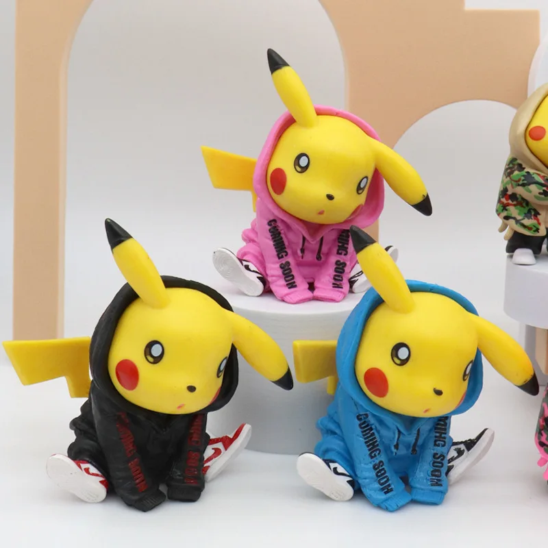 Лидер продаж на Amazon аниме-фигурка покемана из 12 видов игрушка модная Аниме Фигурка pika chu ПВХ кукла