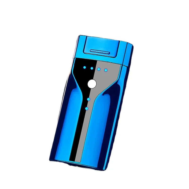 JL308 Electric Lighter Gift Custom Logo Windproof Lighter Fingerprint Touch Dual-Arc USB Rechargeable Lighter
