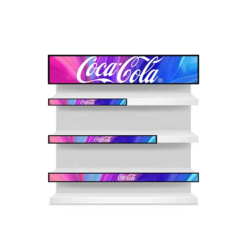 Ultra Wide Shelf Edge Stretched LCD Display 23.1 Bar Screen Advertising Player for Retail Store Full HD Display Advertising