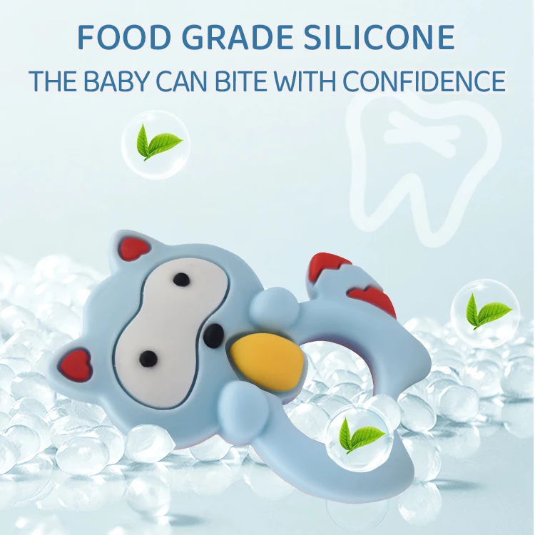 OBJ can customize food grade silicone can customize the shape of red panda baby teeth grinding teeth 0-3  bite force training