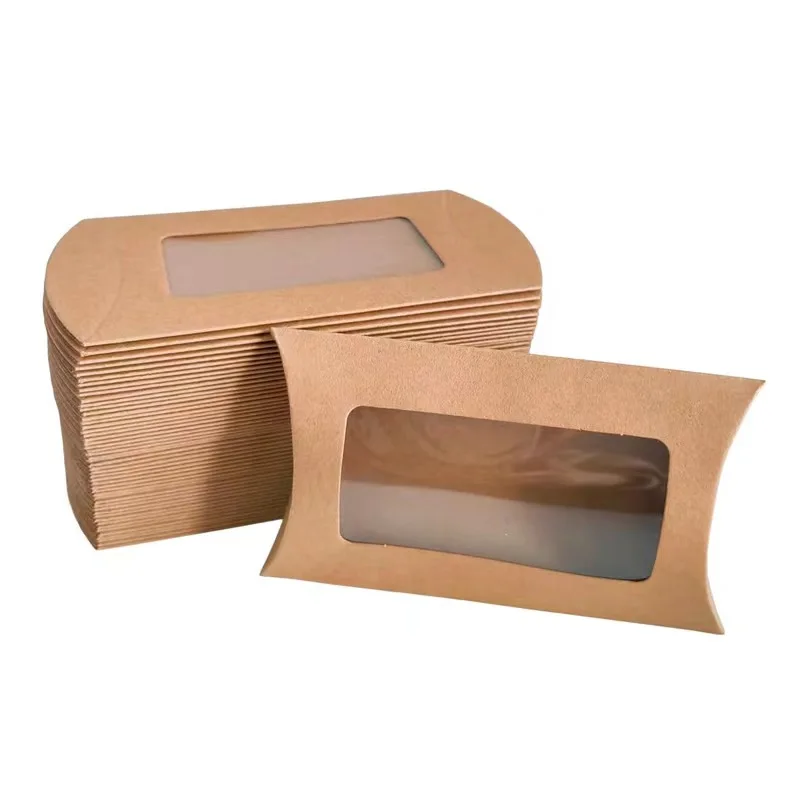 Logo customized bakery box grease proof oil resistant bakery box kraft box for bakery packaging with clear window