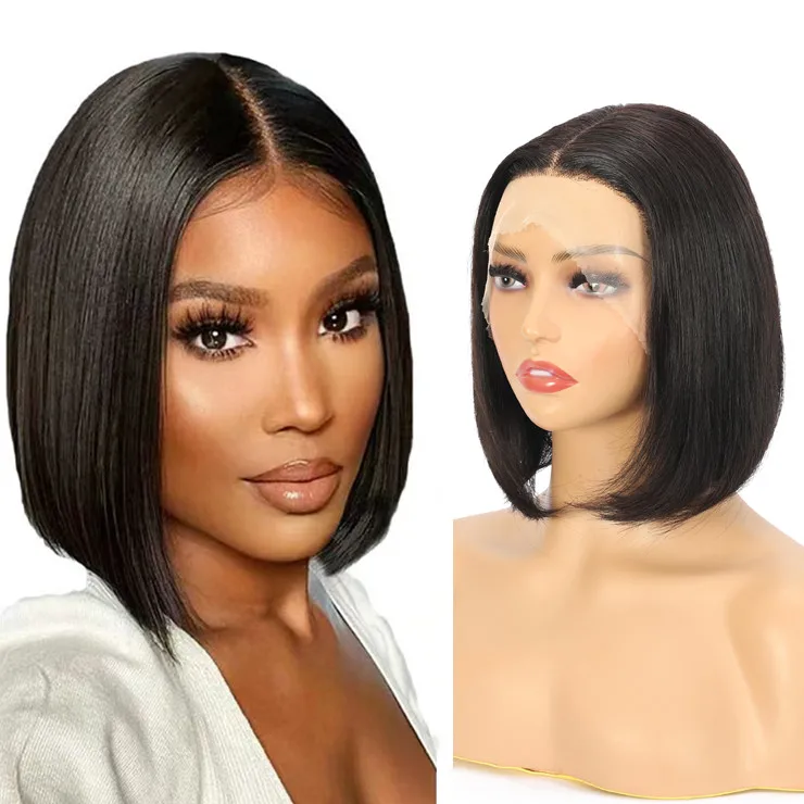 New Design 4x4x1 T Part Bob Lace Wigs 100% Human Hair Product Best Cheap Natural Color Wig T part Brazilian Wigs Vendors