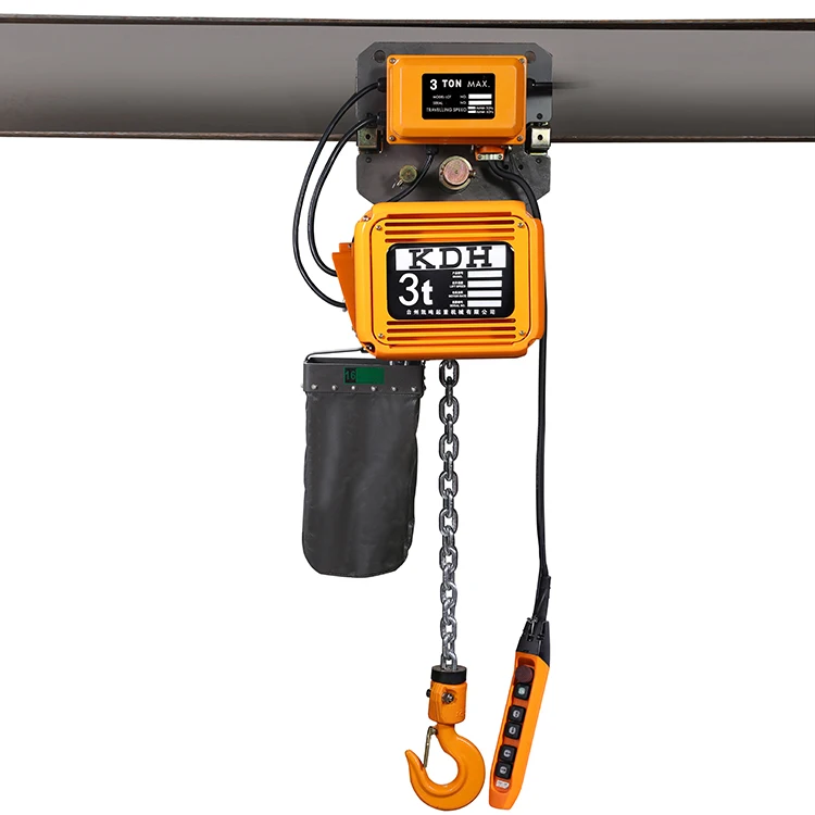 EQ 3 Phase Motor 220v 3 Tons Customized Heavy Light Duty Crane Electric Chain Hoist With Hook